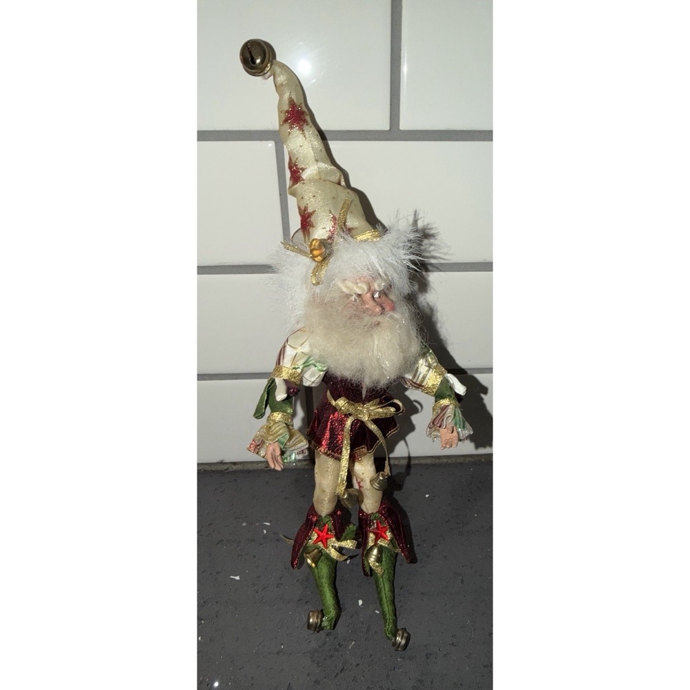 Mark Roberts Collection Workshop Fairy Elf Santa Stars Red Green Figurine‎